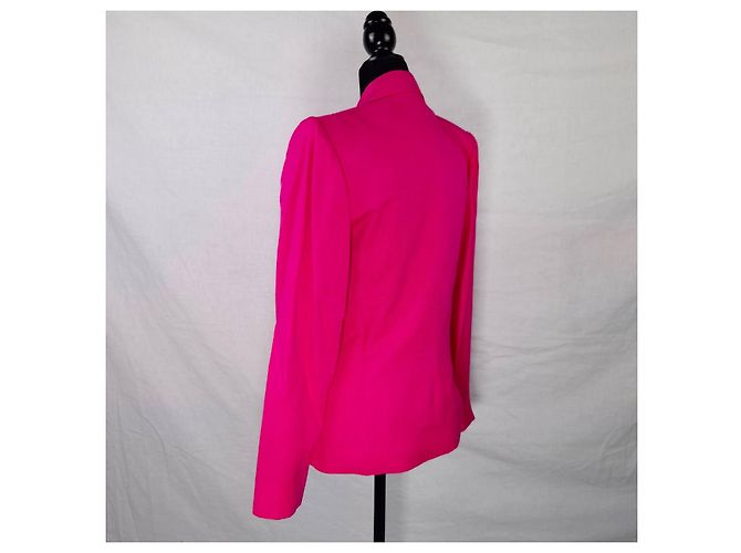 Yves Saint Laurent Chaqueta rosa shocking YSL Uniforme años 1990 - vista 5