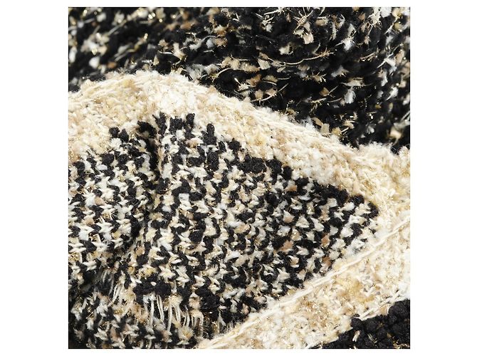 Timeless Chanel Coco Mark Wollkleid Schwarz Weiß Golden - Ansicht 7