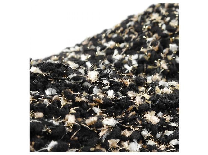 Timeless Chanel Coco Mark Wollkleid Schwarz Weiß Golden - Ansicht 9