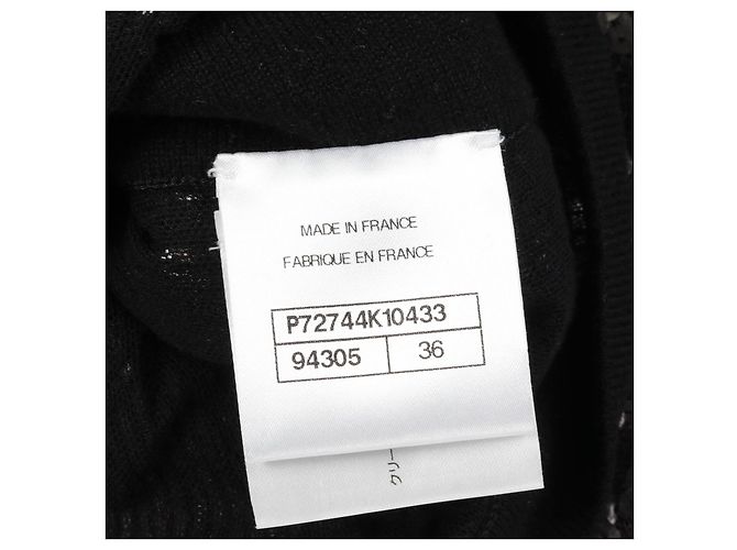 Timeless Chaqueta sin cuello de lentejuelas Coco Mark de CHANEL Negro - vista 6
