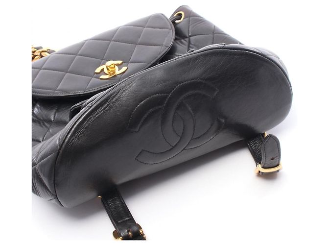 Timeless Chanel Matelassé Lammfell Rucksack Schwarz - Ansicht 7