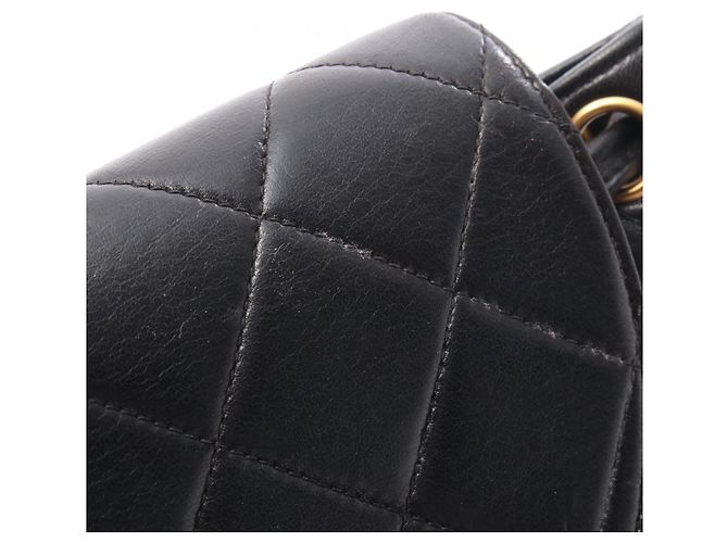 Timeless Chanel Matelassé Lammfell Rucksack Schwarz - Ansicht 9