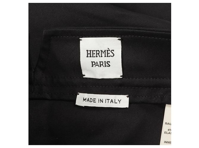 Pantaloni in cotone Hermès Nero - vista 3