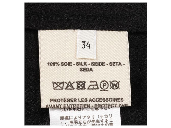 Hermès Vestido de seda Hermes 34 Negro - vista 4