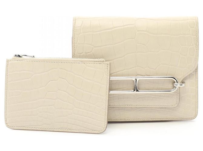 Hermès Hermes Roulis Slim Alligator Mat Wallet White - view 11