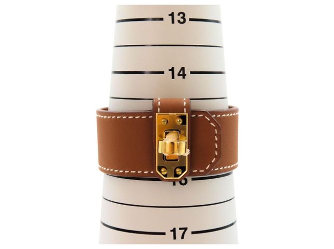 Bracciale Kelly in pelle Hermès Taglia 17 D'oro - vista 15