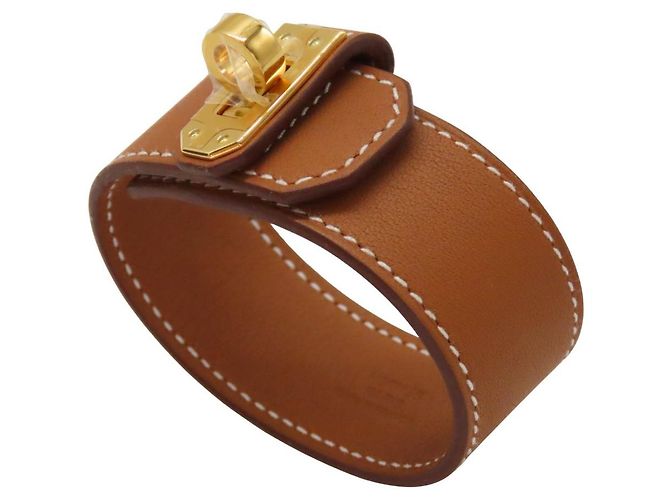 Bracciale Kelly in pelle Hermès Taglia 17 D'oro - vista 3