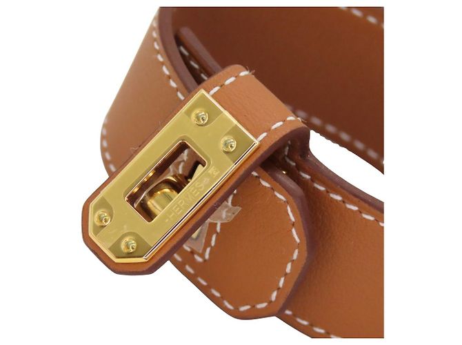 Bracciale Kelly in pelle Hermès Taglia 17 D'oro - vista 6