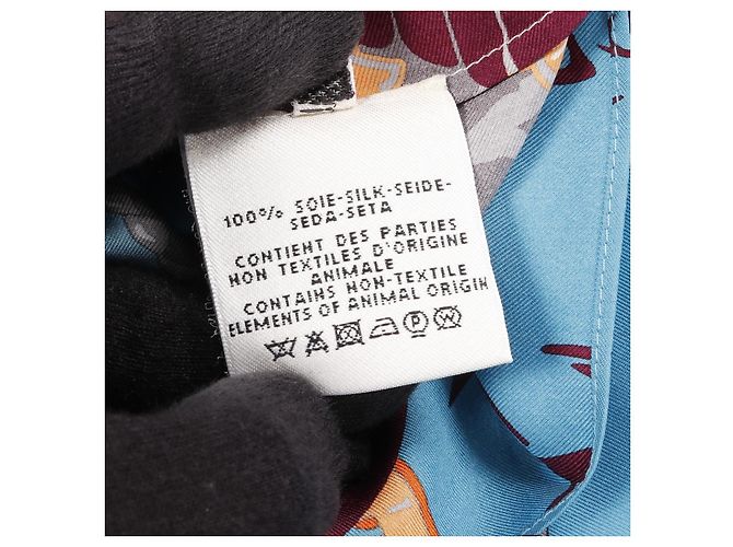 Vestido de seda LES CLES de Hermès Azul Multicolor - vista 4