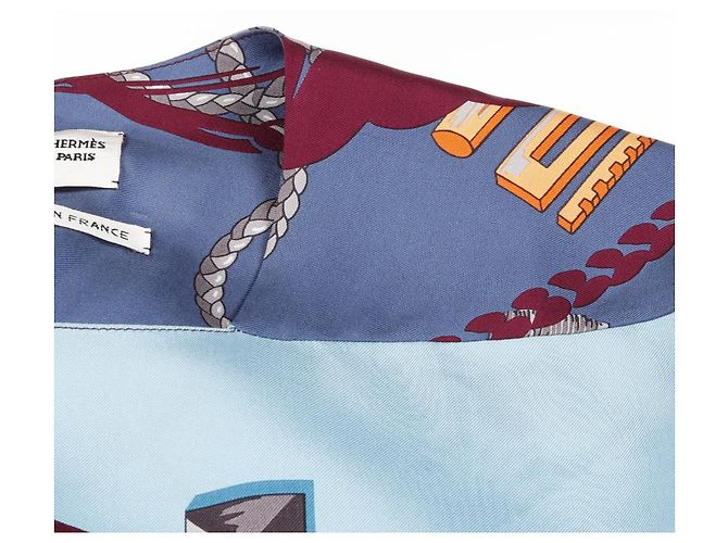Vestido de seda LES CLES de Hermès Azul Multicolor - vista 6