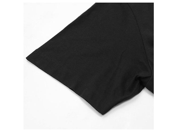 Camiseta de algodón con logo de firma Moncler Negro Plata - vista 4
