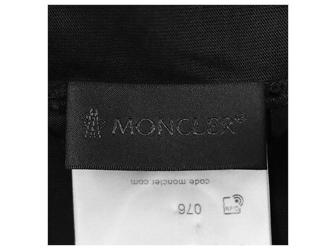 Camiseta de algodón con logo de firma Moncler Negro Plata - vista 8