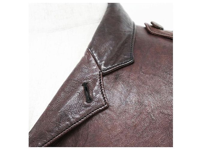 Chaqueta de cuero Gucci Castaño - vista 12