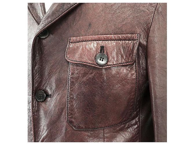 Chaqueta de cuero Gucci Castaño - vista 13