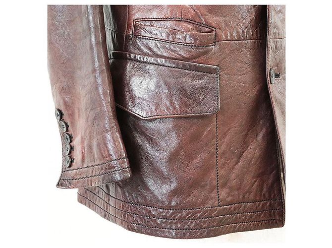 Chaqueta de cuero Gucci Castaño - vista 14