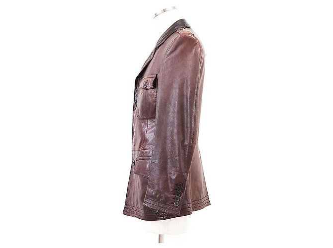 Chaqueta de cuero Gucci Castaño - vista 16