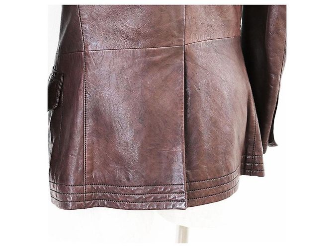 Chaqueta de cuero Gucci Castaño - vista 17