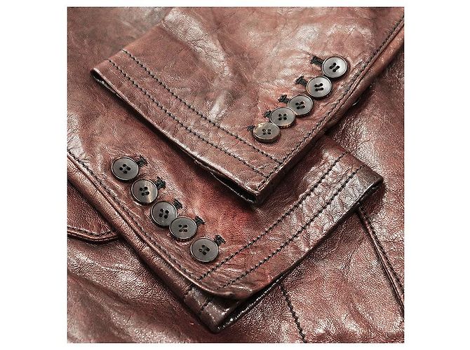 Chaqueta de cuero Gucci Castaño - vista 5