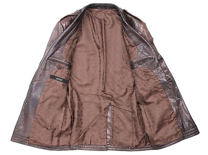 Chaqueta de cuero Gucci Castaño - vista 6