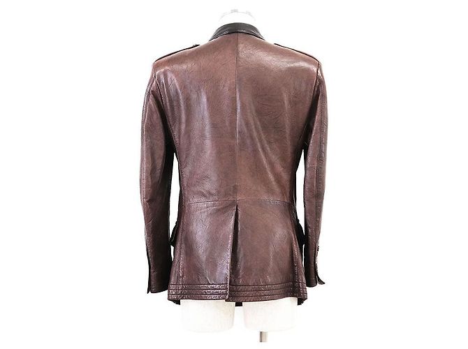 Chaqueta de cuero Gucci Castaño - vista 9