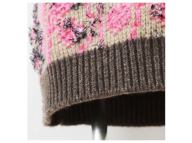 Timeless Falda de cachemira y lana virgen Chanel P73897 Castaño Rosa Beige - vista 12