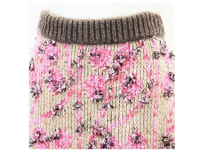 Timeless Falda de cachemira y lana virgen Chanel P73897 Castaño Rosa Beige - vista 3