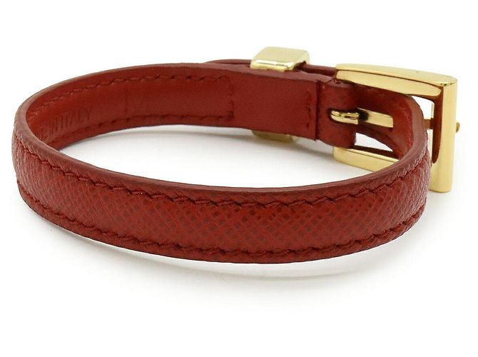 Bracciale in pelle Saffiano Prada Rosso - vista 2