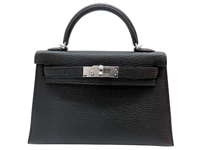 Hermès Mini Kelly2 Chèvre Schwarz - Ansicht 2