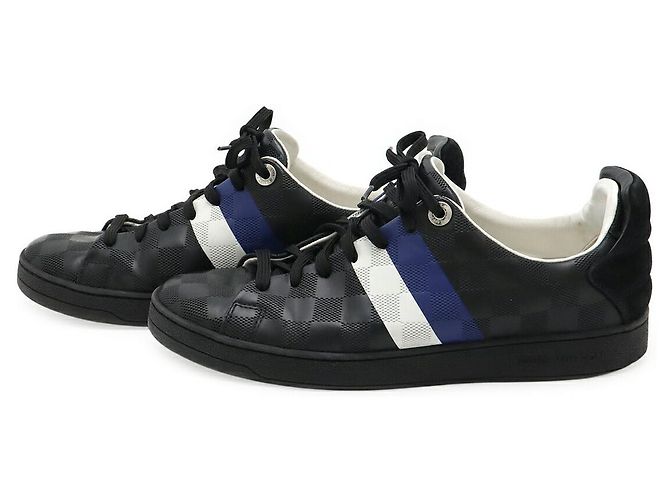 Twist Baskets en cuir Damier Infini Frontrow de Louis Vuitton Noir Blanc Bleu - vue 2