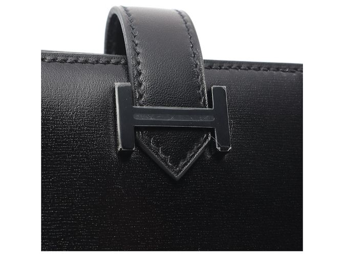 Béarn Portafoglio compatto BEARN in vitello box di Hermès Nero - vista 13