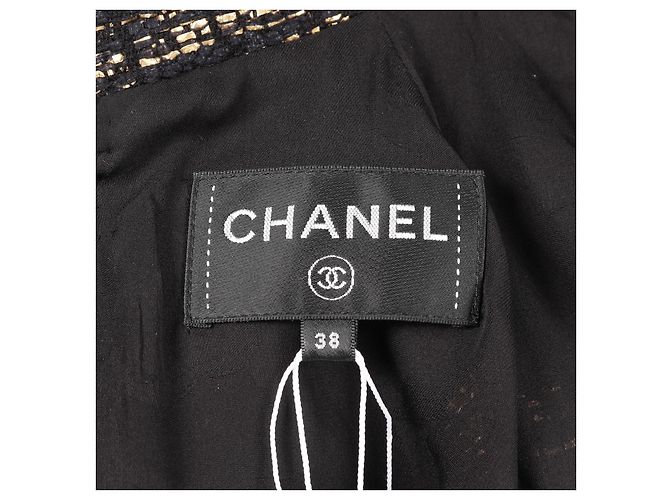 Timeless Chanel Woll-Nylon-Kleid Schwarz Golden - Ansicht 3