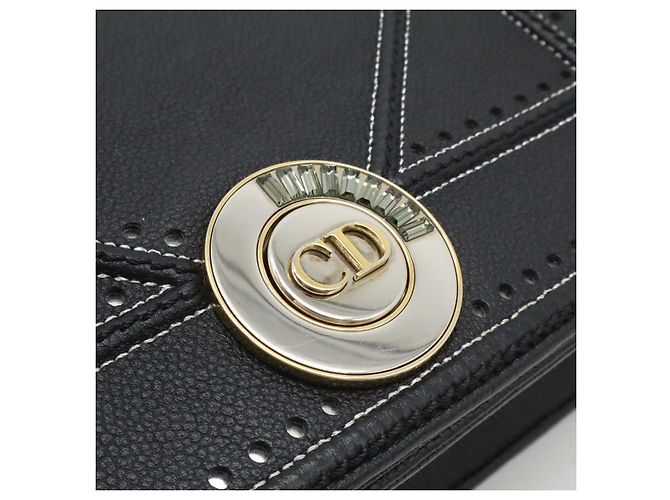 Borsa a Spalla in Pelle Diorama Christian Dior Nero - vista 8