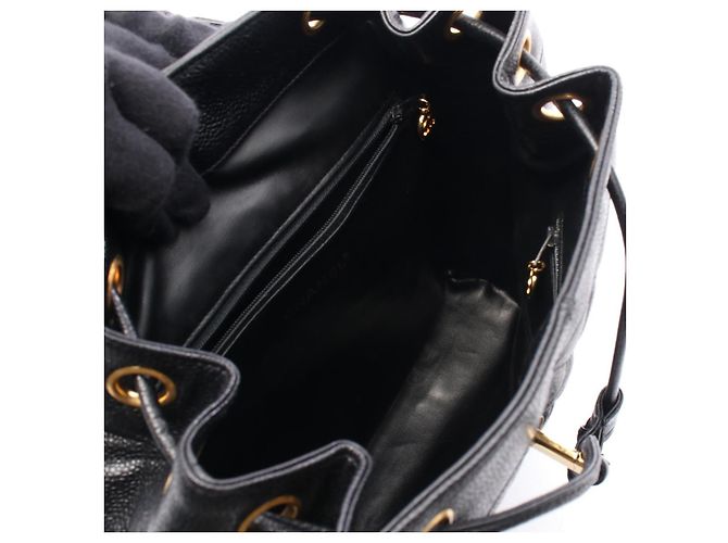 Timeless Chanel Matelassé Kalbsleder Rucksack Schwarz - Ansicht 3