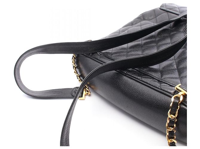 Timeless Chanel Matelassé Kalbsleder Rucksack Schwarz - Ansicht 7