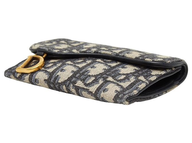 Monedero de jacquard Dior Oblique Christian Dior Azul marino - vista 4