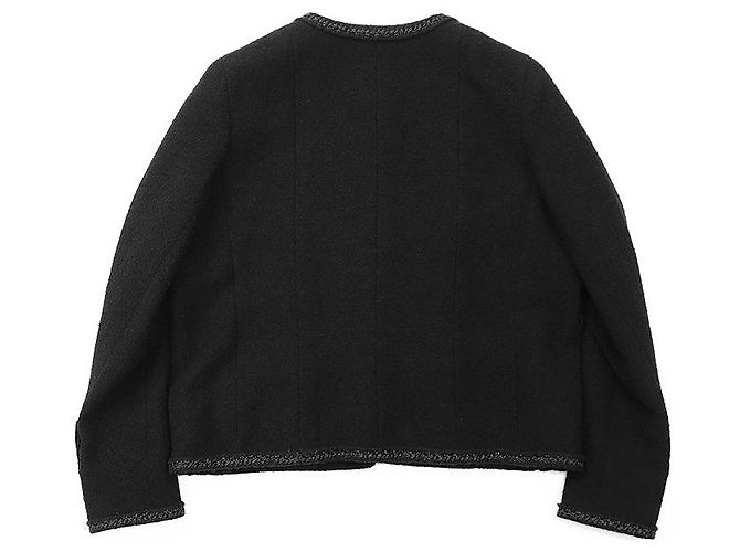 Timeless Chanel Little Black Tweed Wool Blend Jacket - view 14