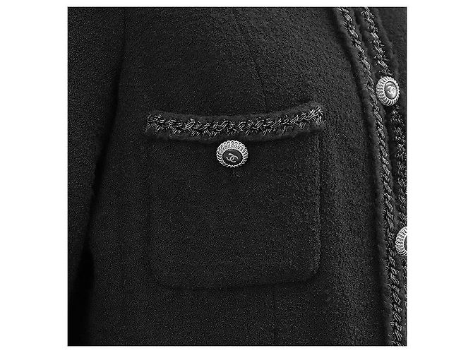 Timeless Chanel Little Black Tweed Wool Blend Jacket - view 15