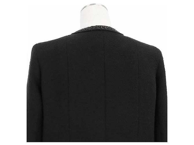 Timeless Chanel Little Black Tweed Wool Blend Jacket - view 19