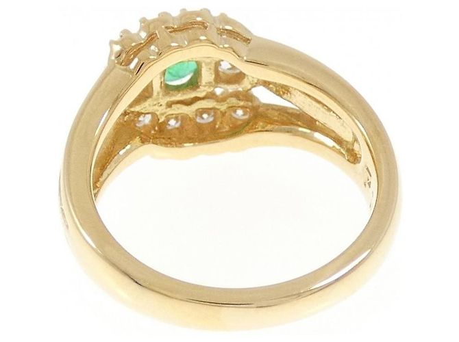 Autre Marque Anello Pola 750 Oro Giallo con Smeraldo e Diamante D'oro - vista 3