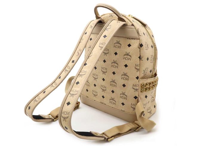 MCM Visetos Leder-Rucksack Beige - Ansicht 2