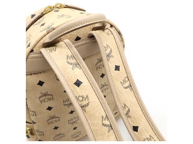 MCM Visetos Leder-Rucksack Beige - Ansicht 4