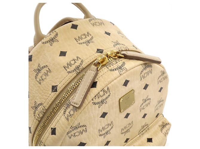 MCM Visetos Leder-Rucksack Beige - Ansicht 7