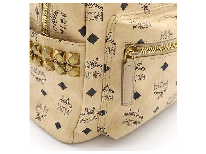 MCM Visetos Leder-Rucksack Beige - Ansicht 9