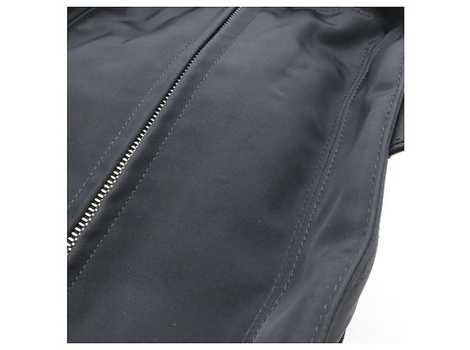Hermès Acapulco MM Nylon-Leder Tote Bag Schwarz - Ansicht 5