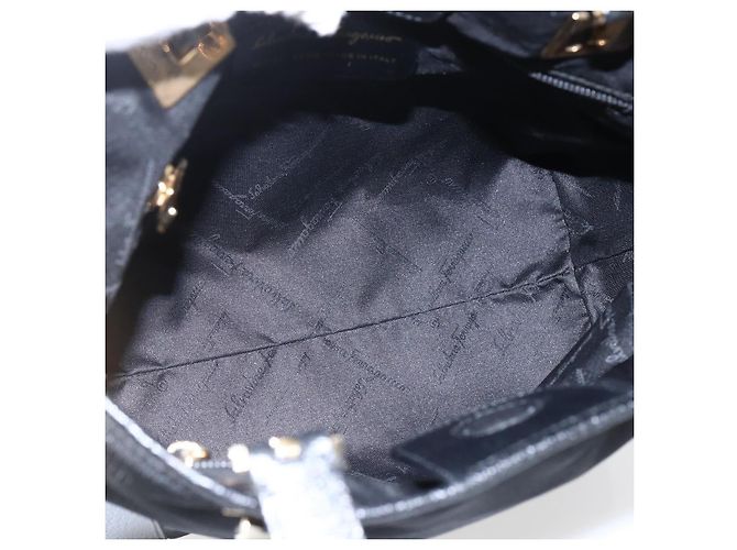 Borsa Tote in Tela Salvatore Ferragamo Nero - vista 5