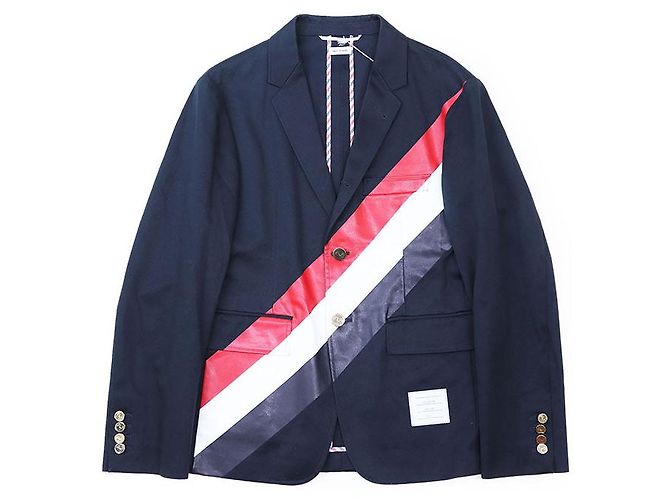 Thom Browne BLAZER CLÁSSICO NÃO CONSTRUÍDO em Twill de Algodão Pesado Azul Azul marinho - vista 11