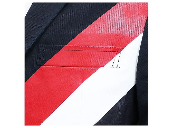 Thom Browne BLAZER CLÁSSICO NÃO CONSTRUÍDO em Twill de Algodão Pesado Azul Azul marinho - vista 12