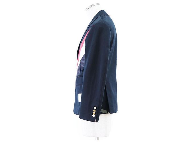 Thom Browne BLAZER CLÁSSICO NÃO CONSTRUÍDO em Twill de Algodão Pesado Azul Azul marinho - vista 14