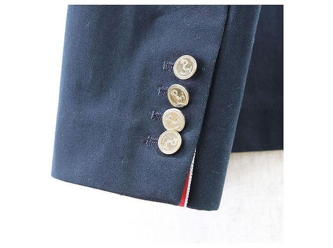 Thom Browne BLAZER CLÁSSICO NÃO CONSTRUÍDO em Twill de Algodão Pesado Azul Azul marinho - vista 3