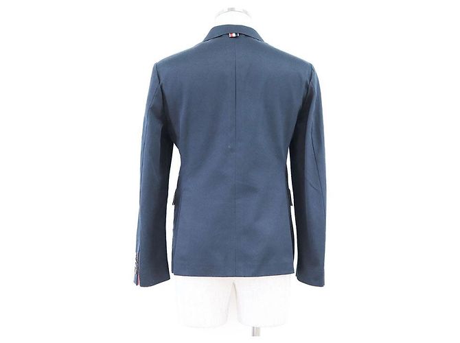 Thom Browne BLAZER CLÁSSICO NÃO CONSTRUÍDO em Twill de Algodão Pesado Azul Azul marinho - vista 4